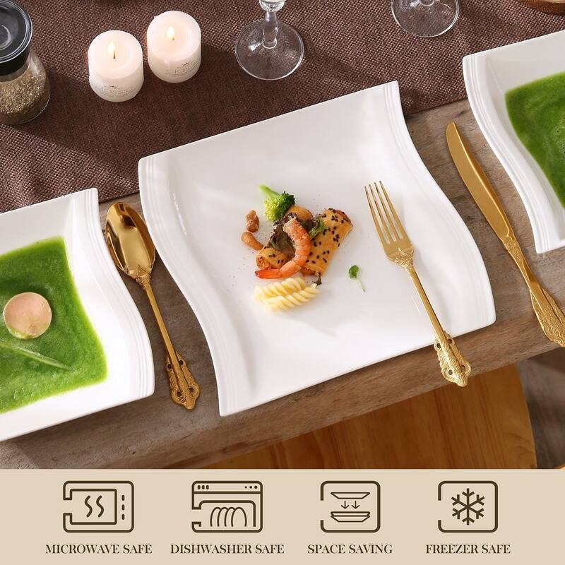 MALACASA Flora 18-Piece Dessert Set (Service for 6)