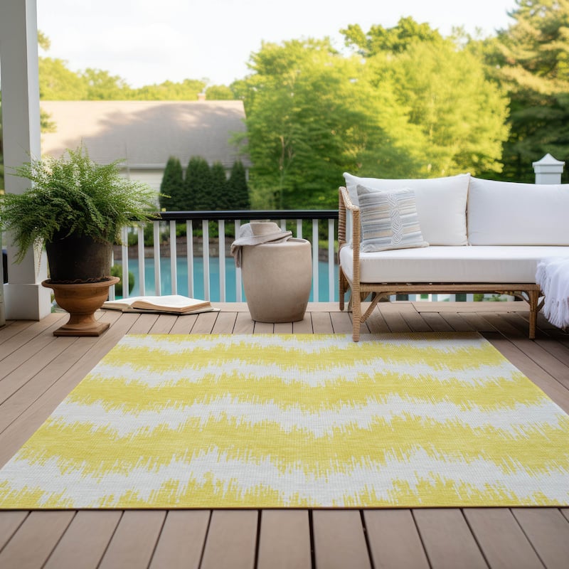 Machine Washable Indoor/ Outdoor Chantille Chevron Modern Rug
