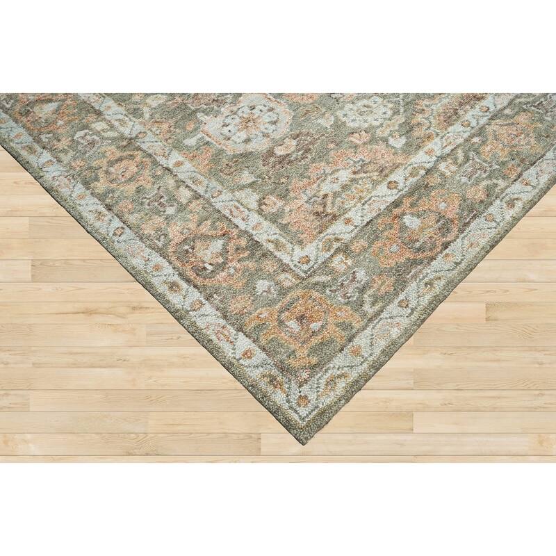 Moss Traditional Wool Oriental Rug Turkish Oushak Hand Knotted - 7' 10'' x 9' 10''