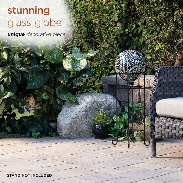 Alpine Corporation Mosaic Gazing Globes, Decorative Glass Garden