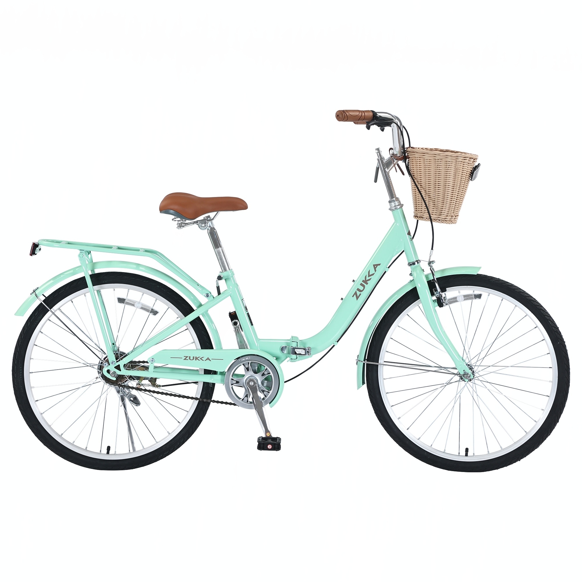 24 Inch Single Speed Folding Lady Bike , Durable Steel Frame