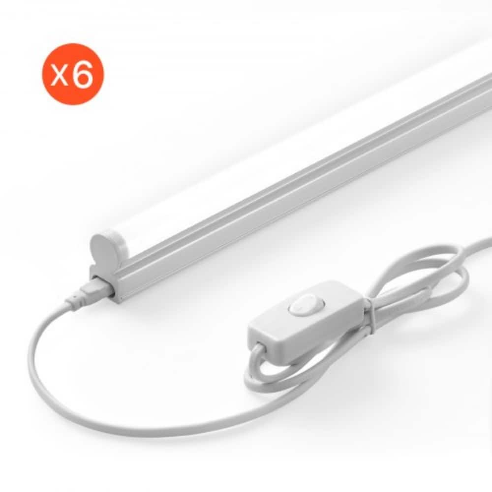 White PC 4ft LED Shop Light 2200LM Linkable with Flexible Mount - 46.4 x 0.8 x 1.3 inches