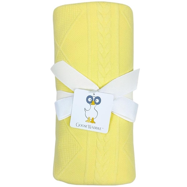 slide 2 of 2, Yellow Knit Blanket
