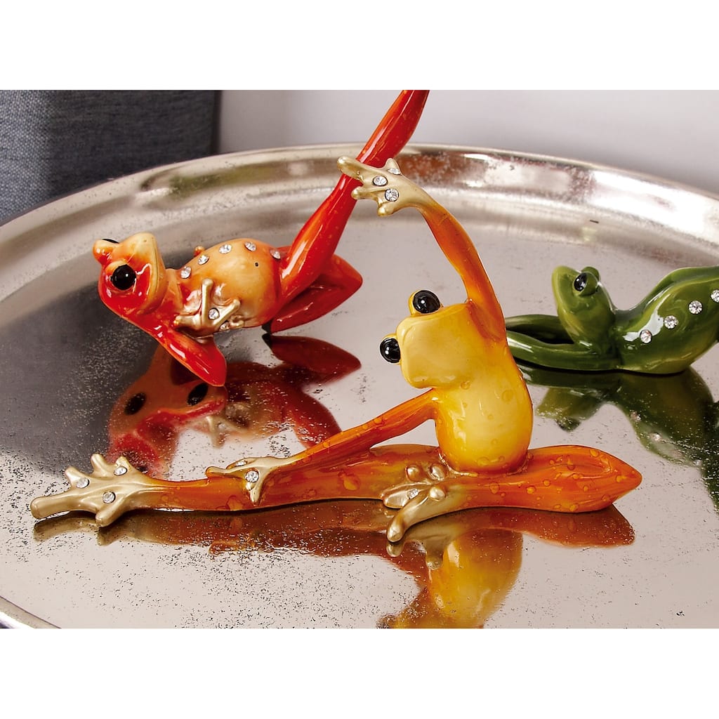Gold Polystone Frog Decorative Sculpture (Set of 3)
