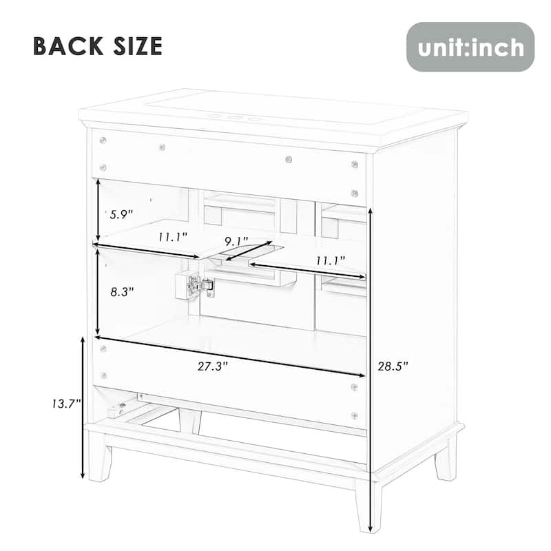 30" Bathroom Vanity without Sink,Bathroom Cabinet