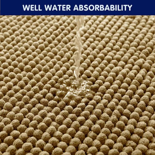 Subrtex Chenille Soft Rugs Super Water Absorbing Shower Mats