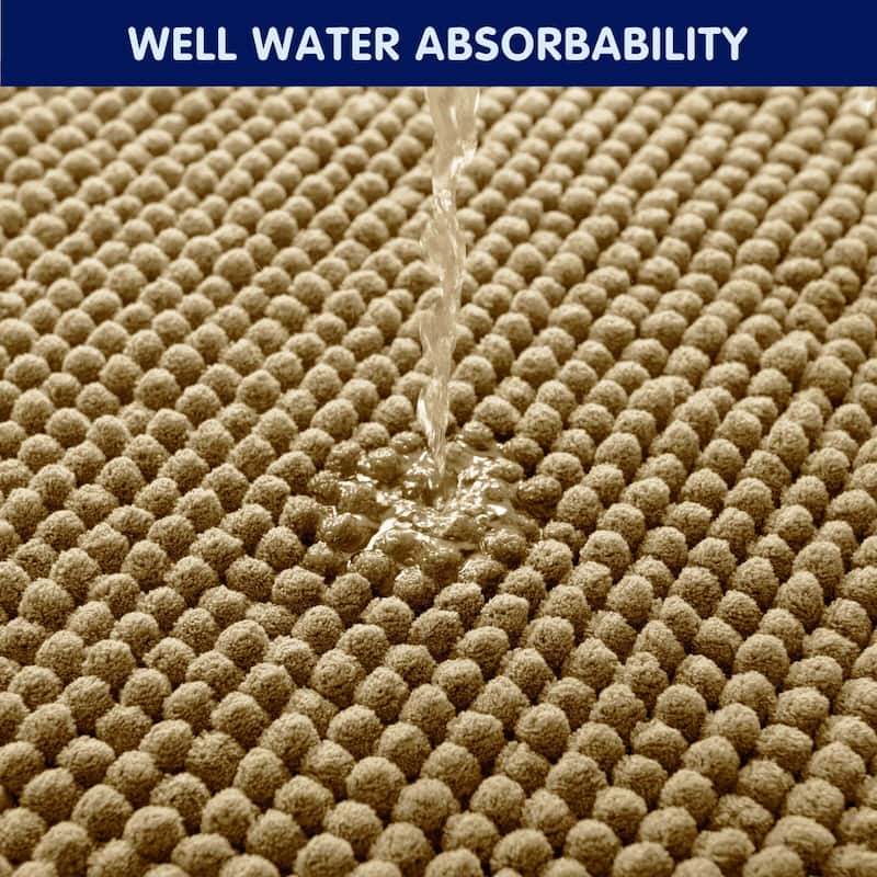 Subrtex Chenille Soft Rugs Super Water Absorbing Shower Mats