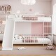 preview thumbnail 4 of 38, Full over Full Size Metal Bunk Bed with Slide and Guardrails,,Industrial Minimalist Metal Bed聽