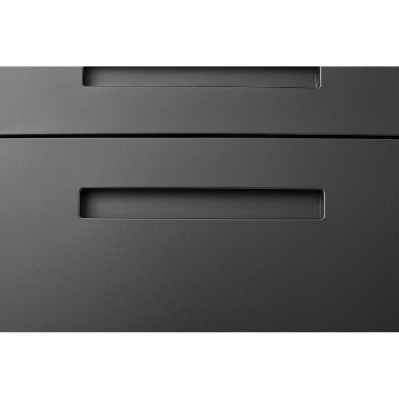 3-Drawer Locking Mobile File Cabinet with Wheels, Metal Home Office Storage Cabinet with Pencil Tray & Hanging Bars