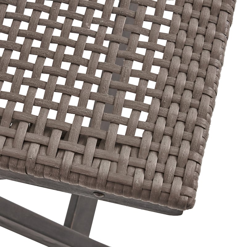 Hillside Outdoor Acacia Wood Foldable Bistro Chairs with Wicker Seating (Set of 2) by Christopher Knight Home