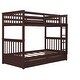 preview thumbnail 21 of 48, Twin-Over-Twin Bunk Bed with 2 Storage Drawers, Solid Wood Bunk Bed with Guardrail and Built-in Ladder, for Kids Teens Adult