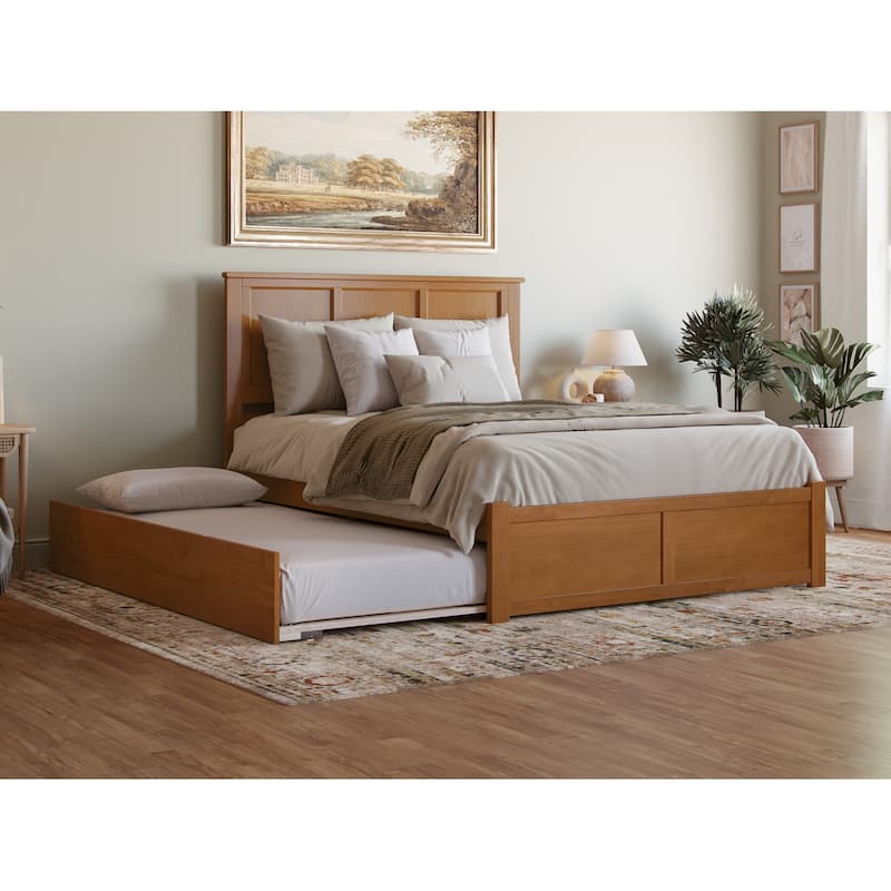 AFI Madison Platform Bed with Footboard & Twin XL Trundle