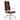 LeisureMod Benmar Ribbed Leather Executive Chair - Modern Gold Frame Swivel & Tilt - Mid-Century Ergonomic Desk Chair