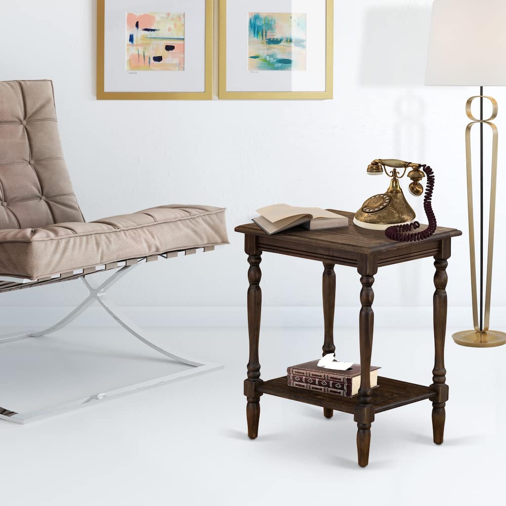 East West Furniture Modern End Table - Rectangle Nightstand with Open Storage Shelf for Bedroom, (Finish Options)