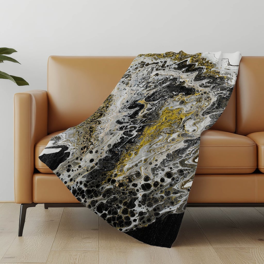 Premium Machine Washable ASB58 Abstract Modern Sherpa Throw Blanket