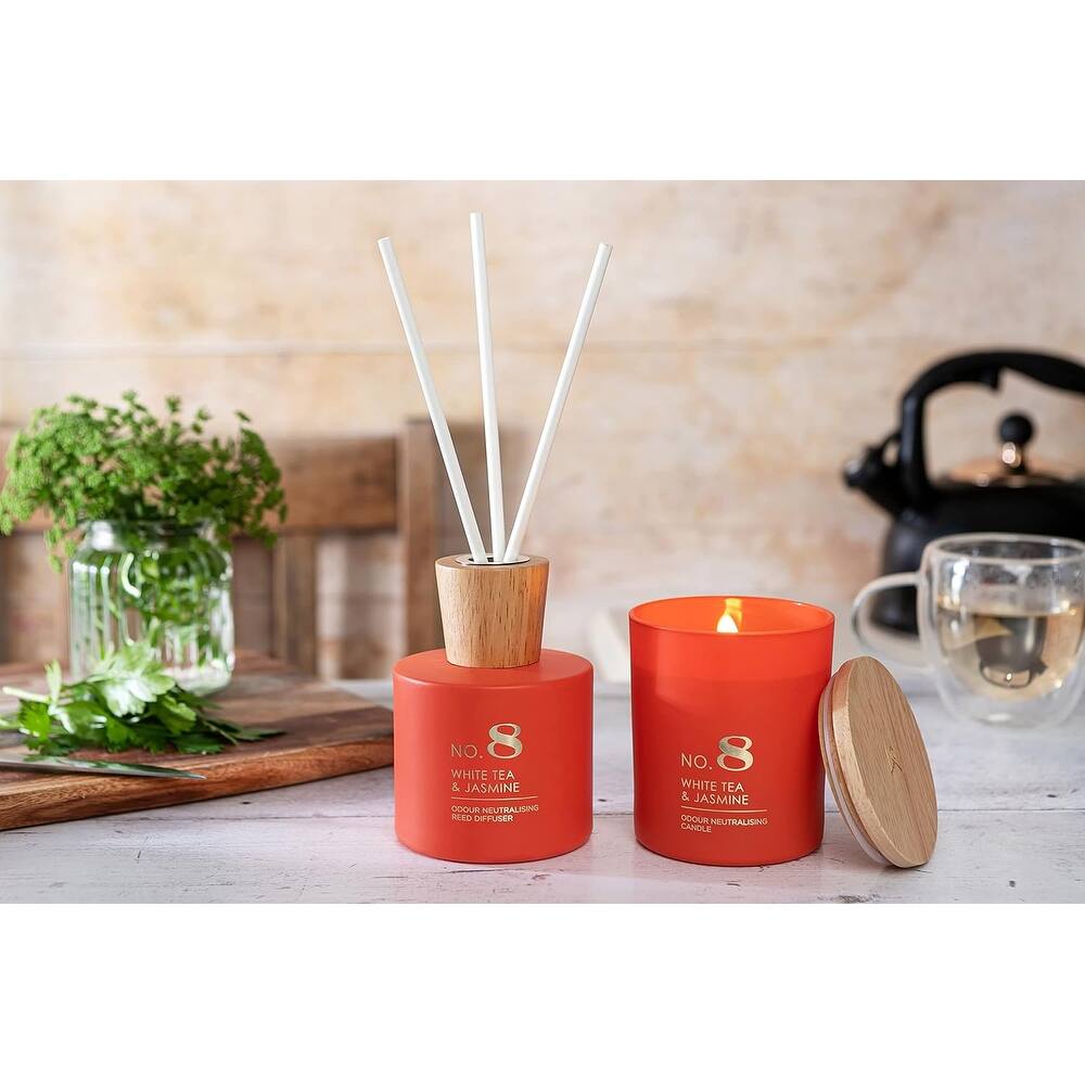 Wax Lyrical HomeScenter No 8 White Tea and Jasmine Candle 42 Hour