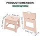 preview thumbnail 2 of 10, 9" Folding Step Stool for Adults 132 lbs Capacity - 10 x 7.3 x 9.6inch Pink