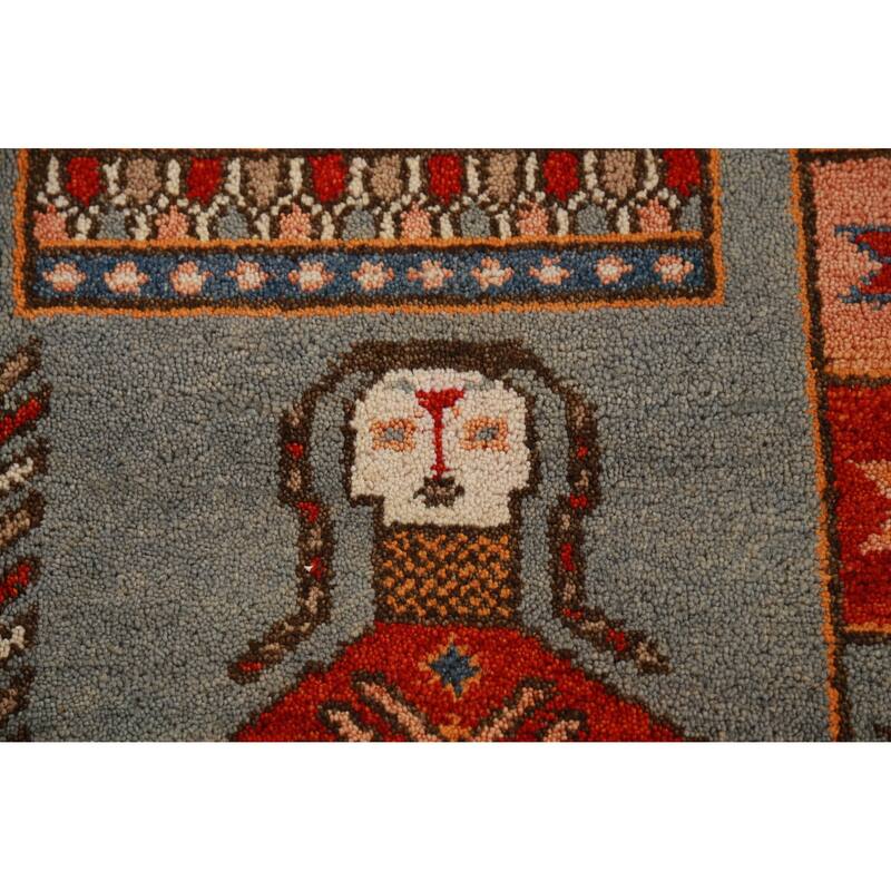 Hand Knotted Oriental 100% Wool Carpet Traditional Tribal Greys & Charcoal Heriz (serapi) Runner Rug - 9' 11'' X 4' 1''