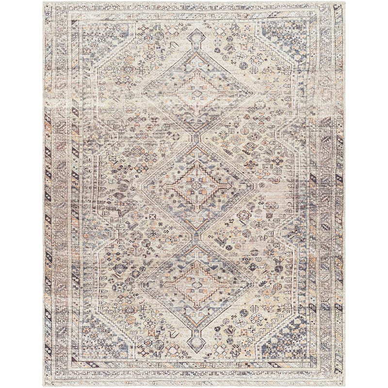 Livabliss Traditional Amelie Medallion Washable Area Rug