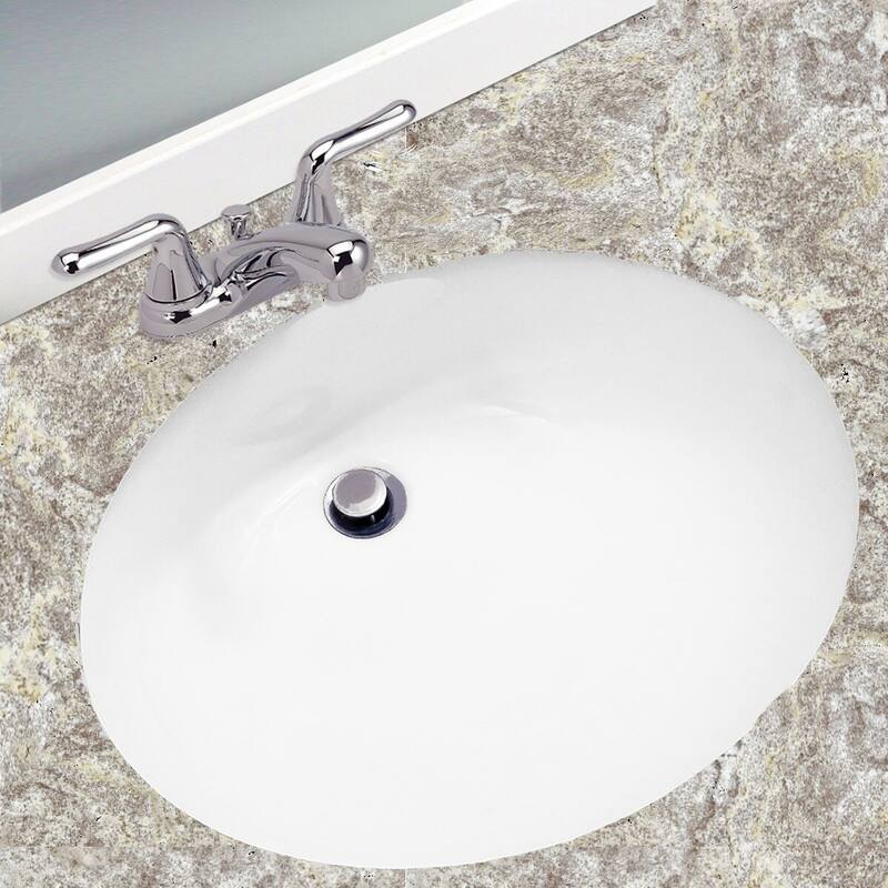 Oval White 17x14-inch Undermount Vanity Sink