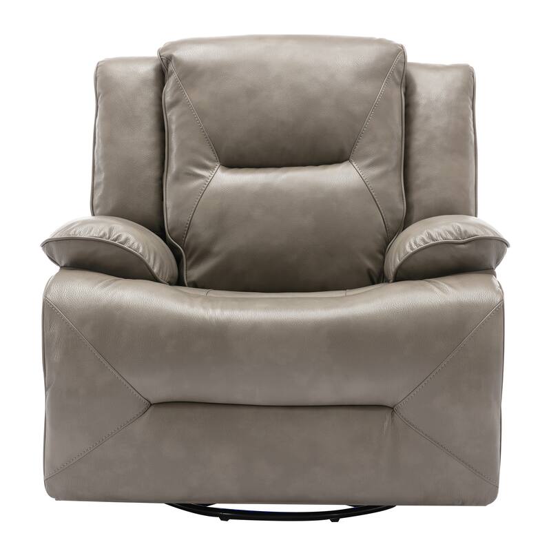 360° Swivel and Rocking Home Theater Recliner Manual Recliner Chair with a LED Light Strip for Living Room,Bedroom, Black