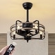 preview thumbnail 4 of 18, Industrial Black Caged Chandelier Ceiling Fan with Lights and Remote 20''-5 Lights