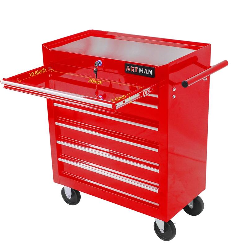 7 Drawers Multifunctional Tool Cart with Wheels