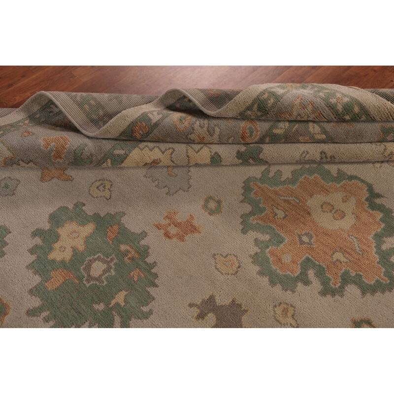 Floral Oushak Oriental Area Rug Handmade Wool Carpet - 9'2"x 11'9"