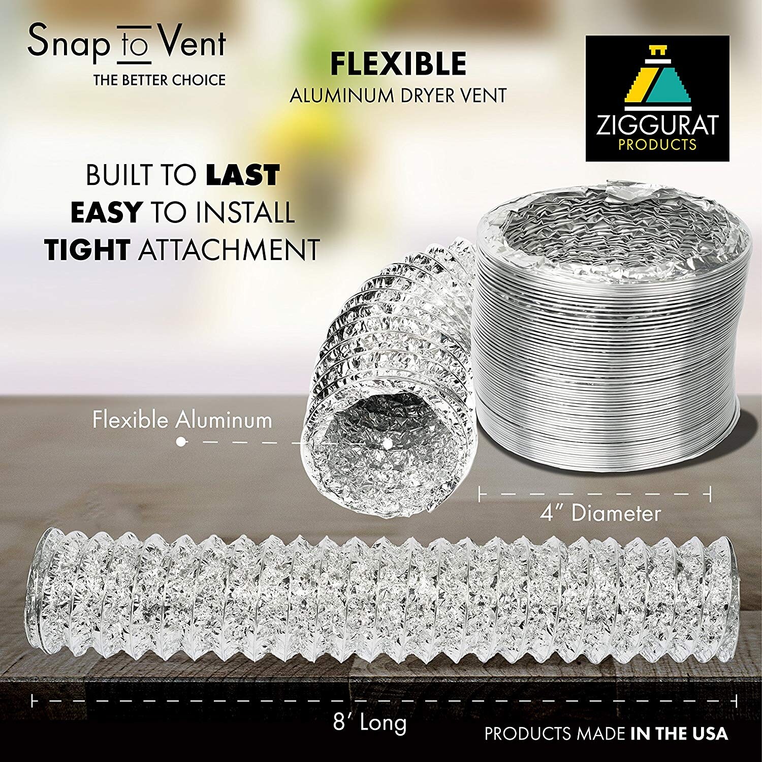 Shop Snap To Vent Flexible Aluminum Dryer Hose 4 In Dia X 8 Ft