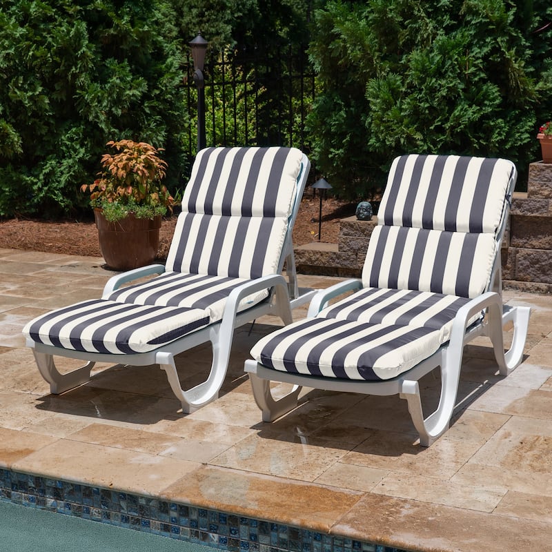Casual Cushion Sunbrella® Fabric 1-Piece Outdoor Chaise Cushion, 22.5"W x 74"L - 22.5"W x 74"L