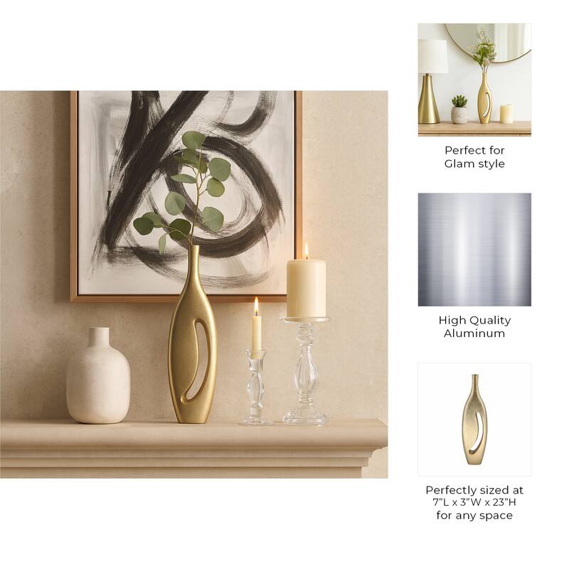 Artistic Cut-Out Vase - Champagne