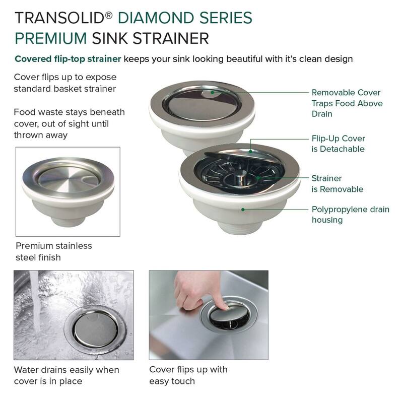 Diamond Titan Sink Kit with Single Bowl, Undermount Installation, Magnetic Accessories Kit, and Drain Kit - No Faucet Hole