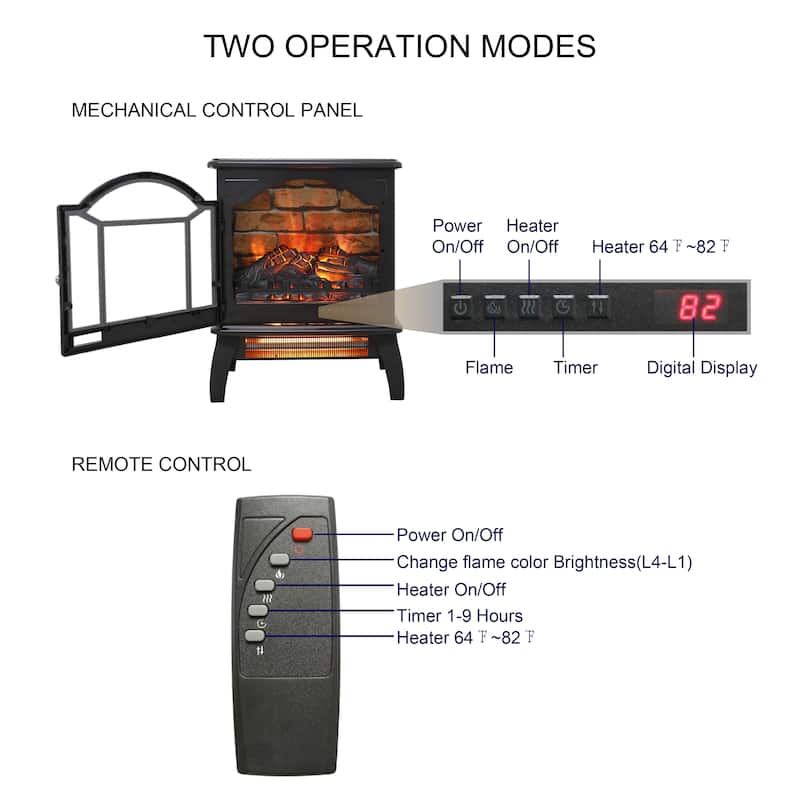 18 Inch 3D Infrared Electric Stove With Remote Control
