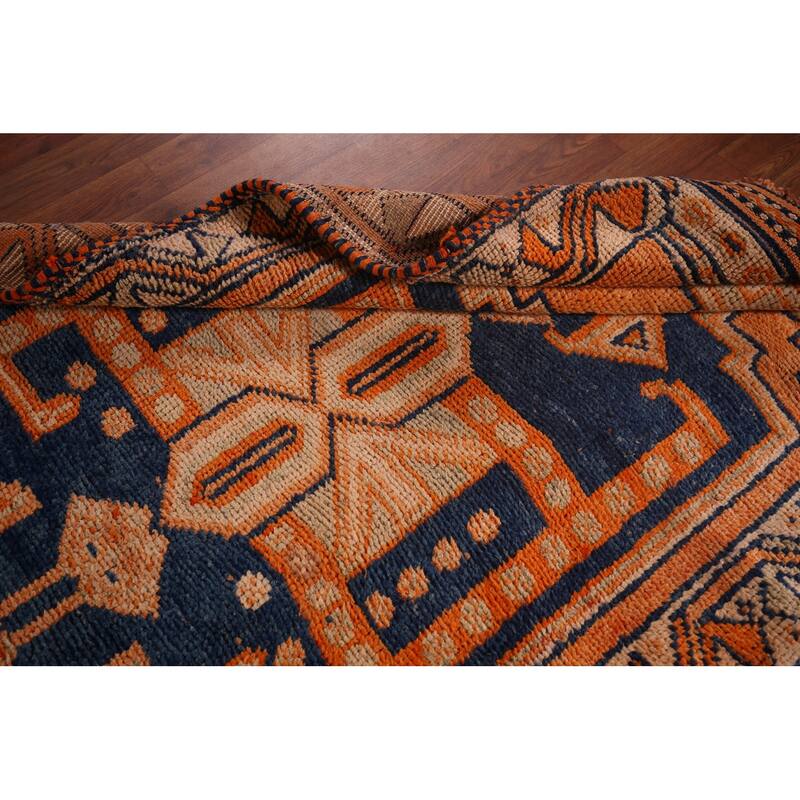 Handmade Transitional Oushak Turkish Vintage Runner Rug - 3'8"x 12'4"