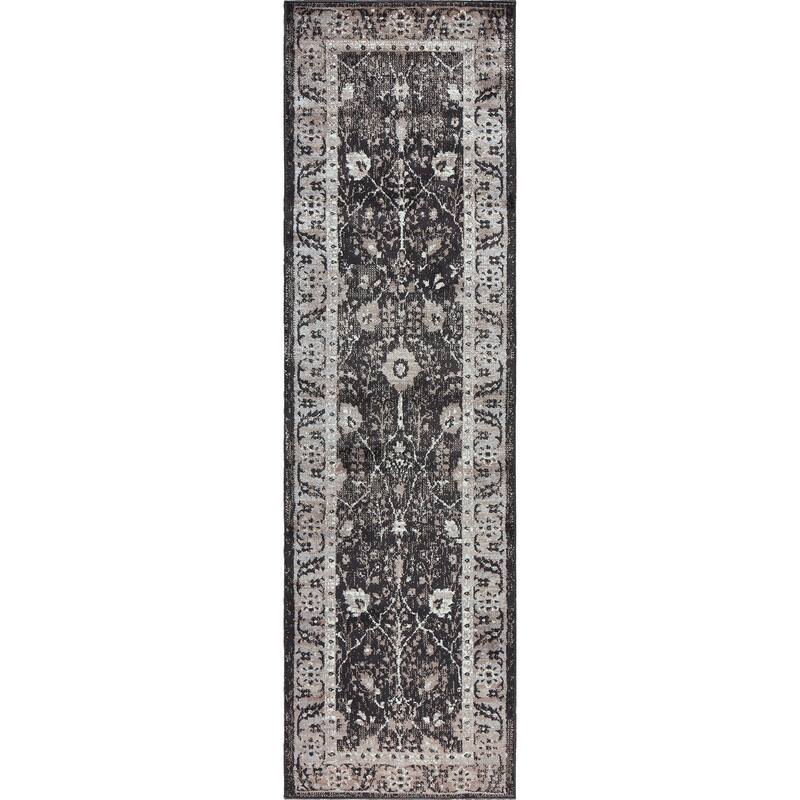 Alora Decor Swagger Beige, Ivory, Grey, and Black Persian-style Floral Rug