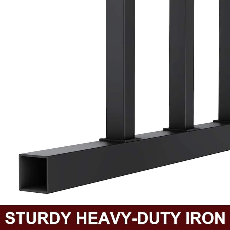 28 in. H x 4 ft W Black Metal Stair Railing Kit with Balusters for Residential and Commercial Use