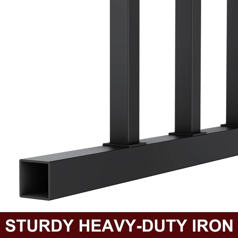 32.5 in. H x 6 ft W Black Metal Stair Railing Kit with Balusters for Residential and Commercial Use