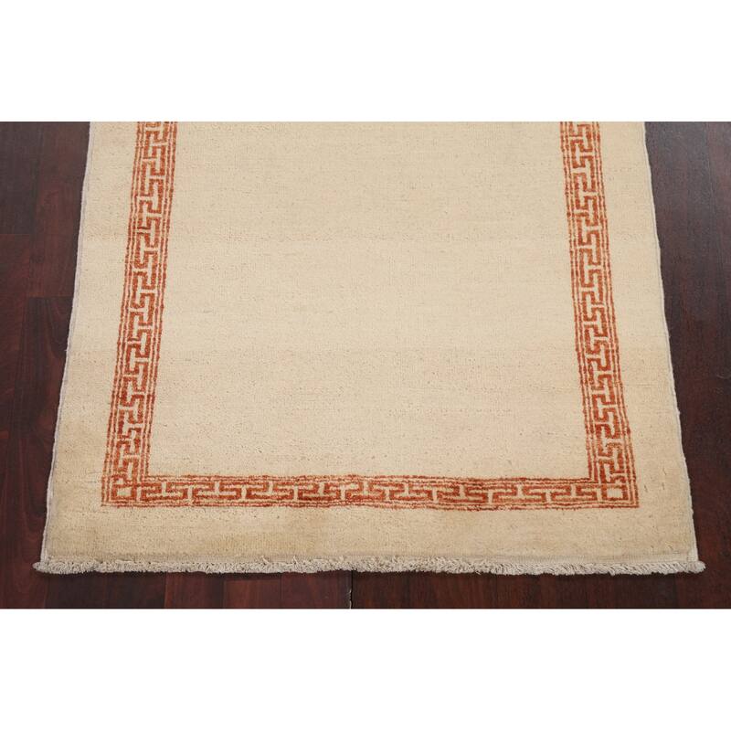 Geometric Bordered Gabbeh Kashkoli Oriental Area Rug Wool Hand-knotted - 3'0" x 5'5"
