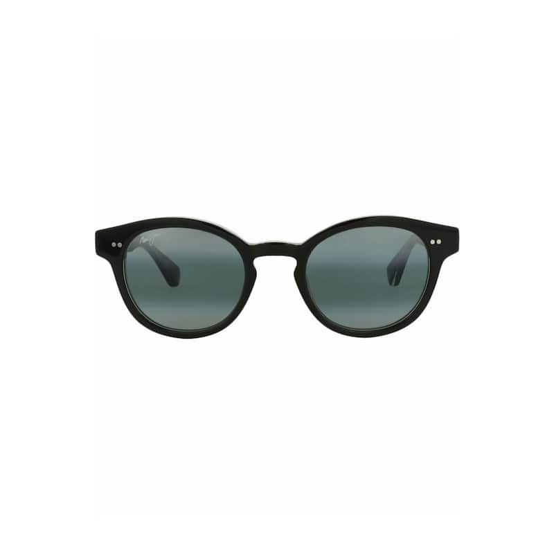 Maui Jim Round-Frame Acetate Sunglasses - Black Black Grey - Multi - Grey Lens