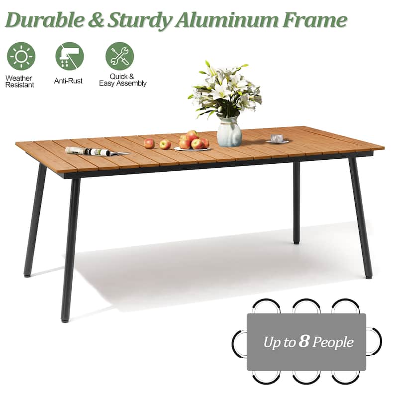 7-Piece Outdoor Aluminum Rectangular Dining Sets Table with Chairs