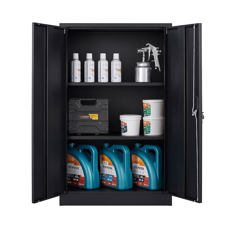 Metal Storage Cabinet with Locking Doors and Adjustable Shel