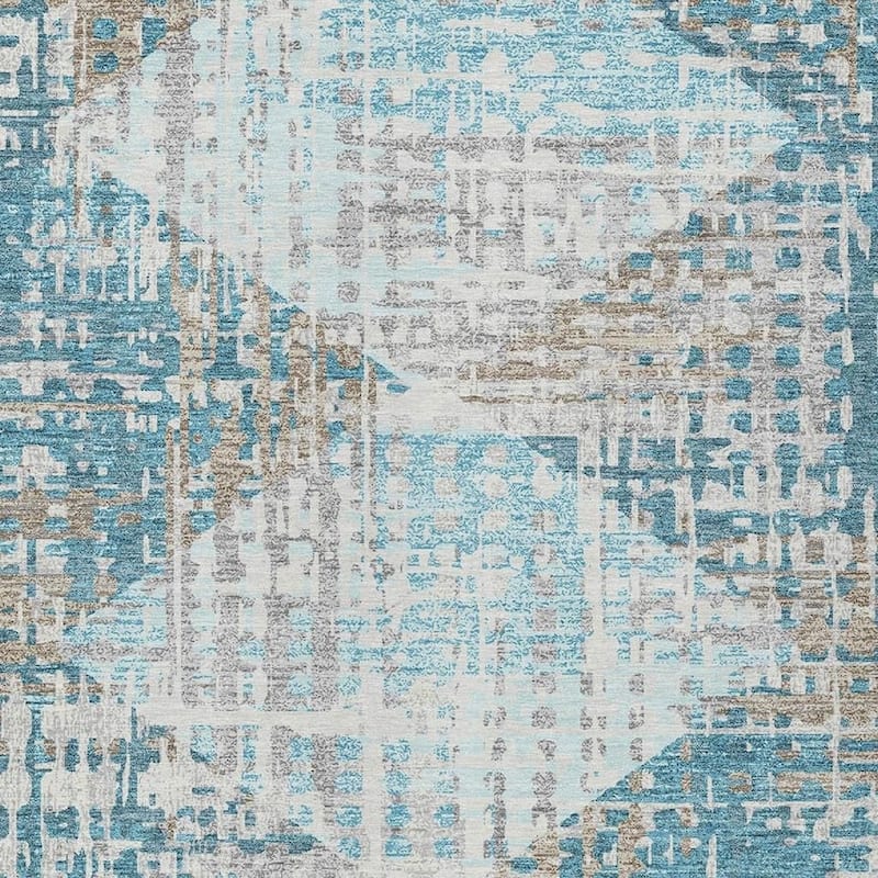 HomeRoots Geometric Transitional Rectangle Outdoor Rug