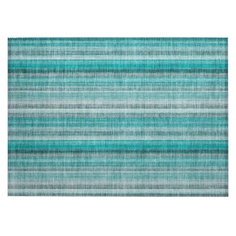 Alrifi Stripe Weather Resistant Blended Style Outdoor Rug