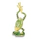 Curata Pewter Crystals Gold-Tone Enameled Jensen Handstand Frog on Lily ...