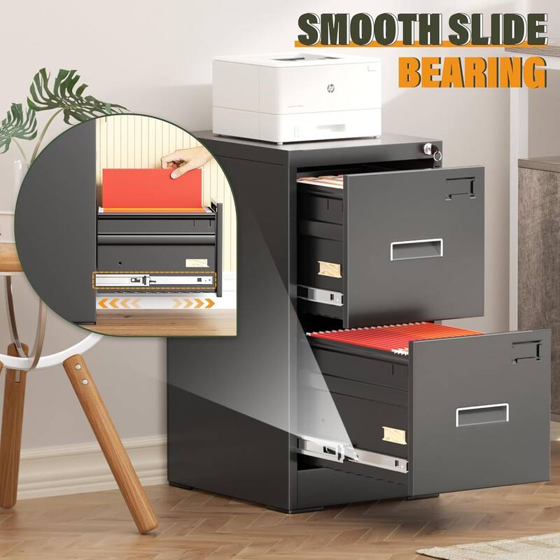 2/4 Drawer Vertical File Cabinet with Lock for Home Office