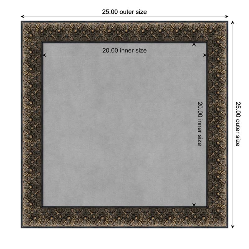 Amanti Art Intaglio Embossed Black Framed Magnetic Board - Board Size 20x20
