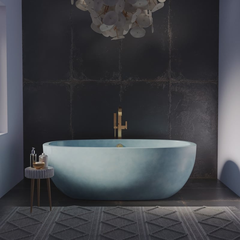 Avalon NativeStone Freestanding Soaking Tub - 62" - Ocean