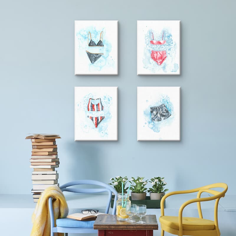 Pool Time 1-4 by Natasha Marie Canvas Art Prints