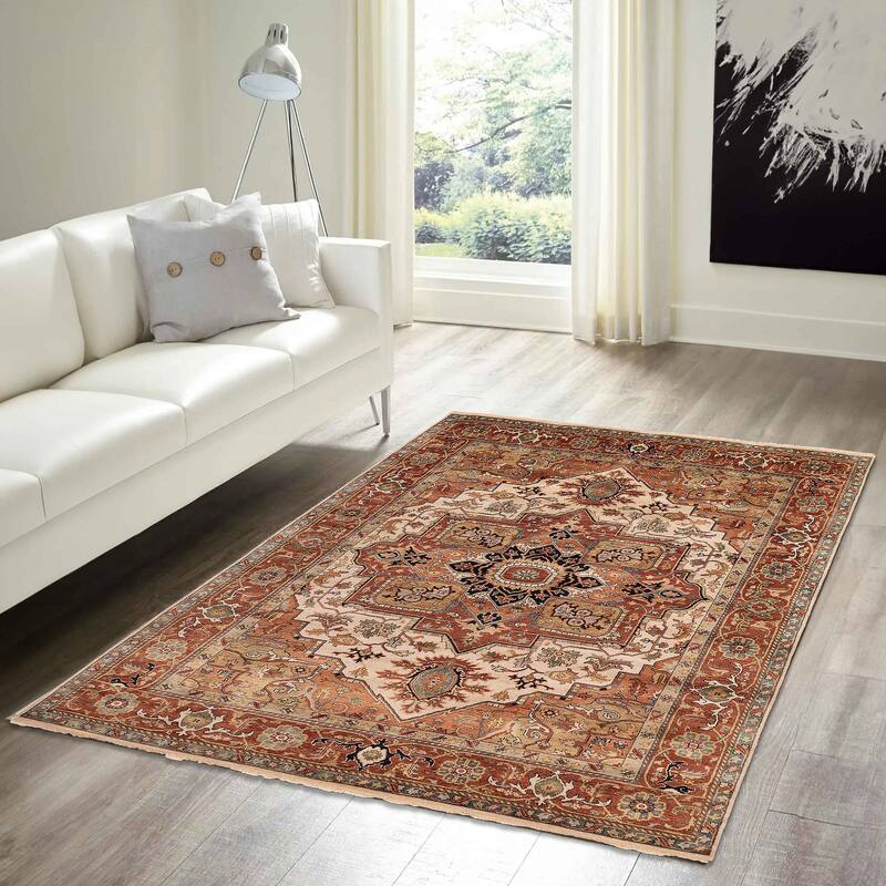 ECARPETGALLERY Hand-knotted Jules Sultane Ivory Wool Rug - 7'10 x 10'1