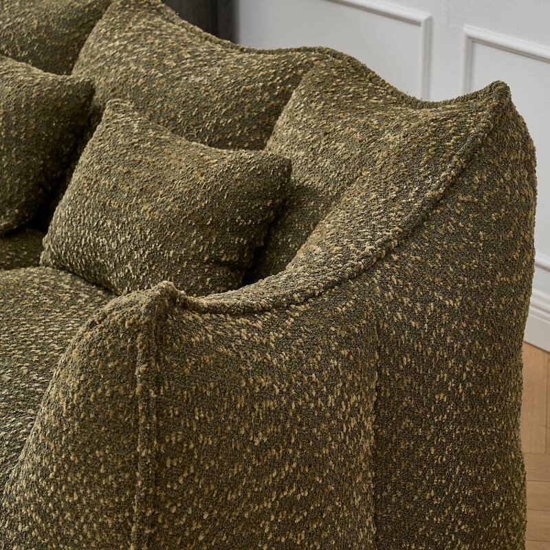 Modern Chenille 2-Seater Bean Bag Chair Recliner Sofa with Armrests for Living Room Lounge Bedroom